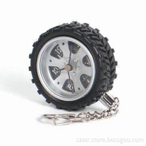 Car Keychain Clock with Paint Surface, Made of Plastic